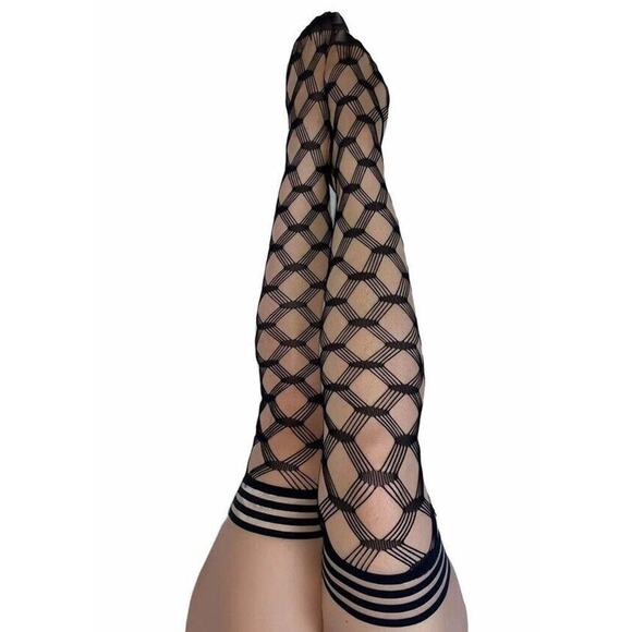 🦋B2G1🦋KIX’IES CASSANDRA Layered Fence Net Thigh Highs - Picture 1 of 7